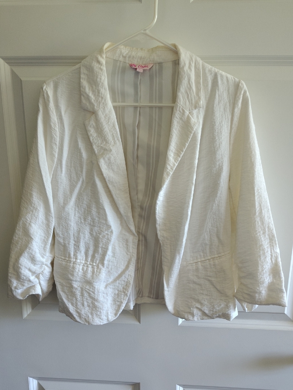 Candie's White Open-Front Blazer Jacket